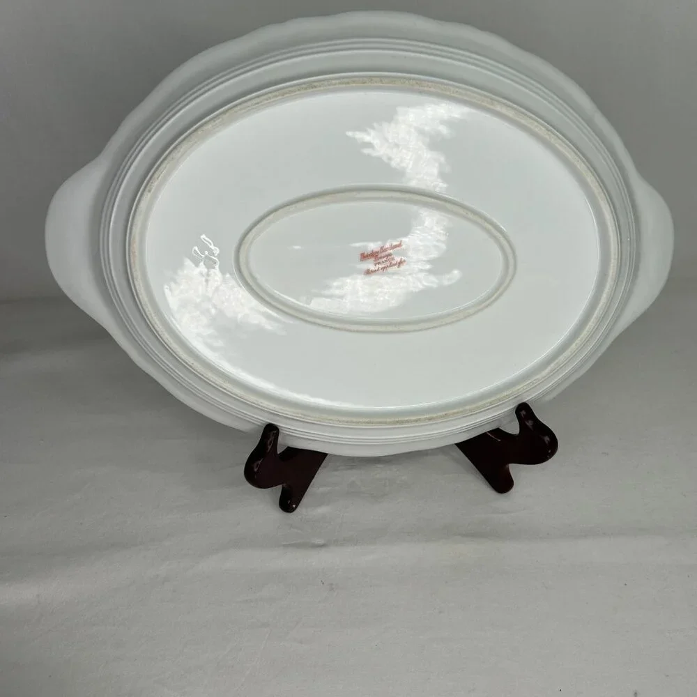 Theodore Haviland Limoges France Floral Oval Serving Platter Set With‎ Gold Trim